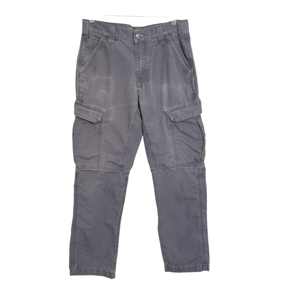 carhartt cargo pants gray ripstop worn workwear gorpcore utility grunge 30x30